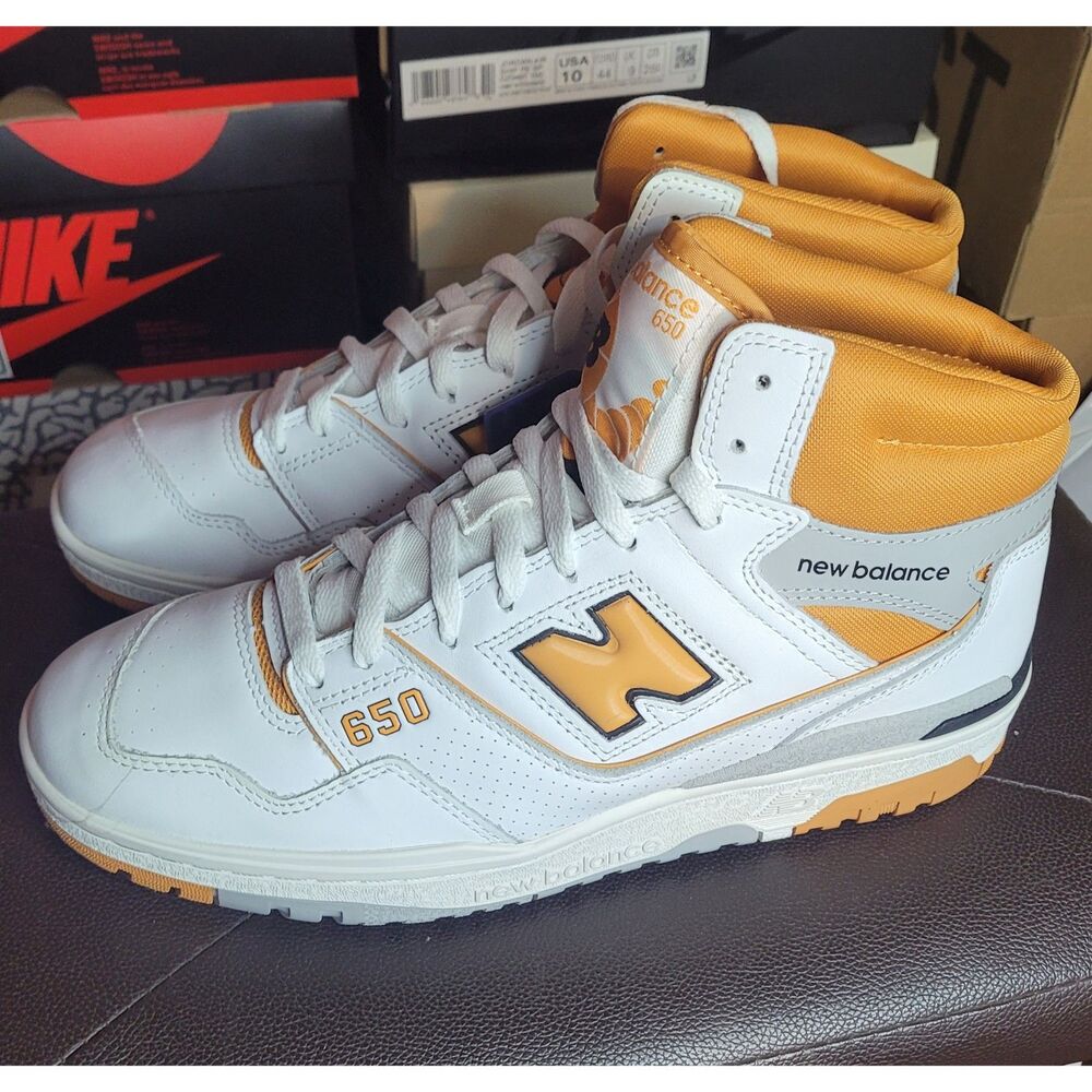 New Balance 650R BB650RCL White Brown High Top Men's Size 10 Sneakers NWB